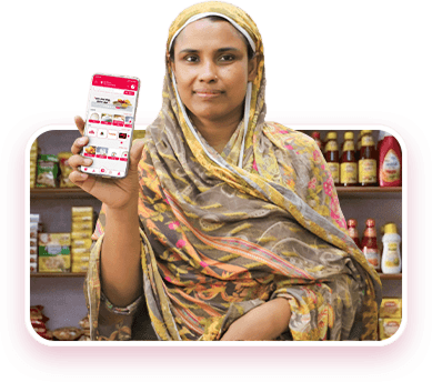 Retailer presenting the PriyoShop app